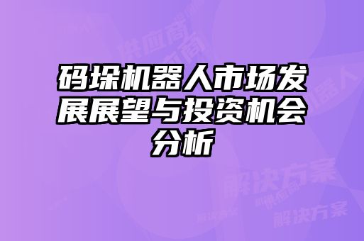 碼垛機(jī)器人市場(chǎng)發(fā)展展望與投資機(jī)會(huì)分析